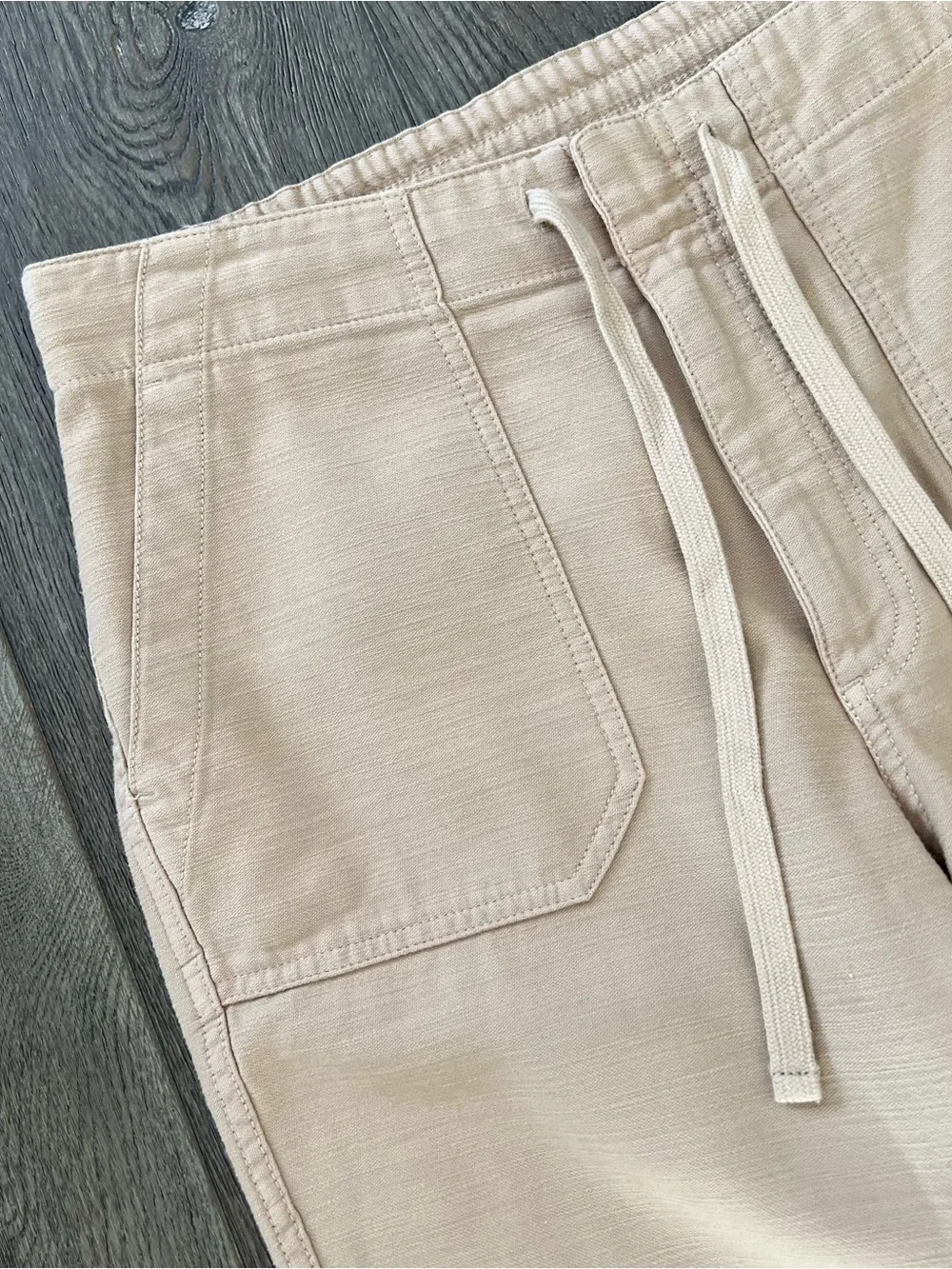 J CREW High Rise Tie Waist Camp Pants in Khaki Size Small Tall